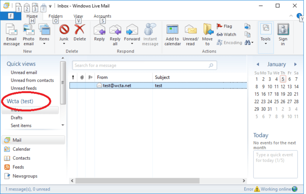 Secure Windows Live Mail WCTA